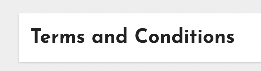 Terms and Conditions Terms and Conditions
